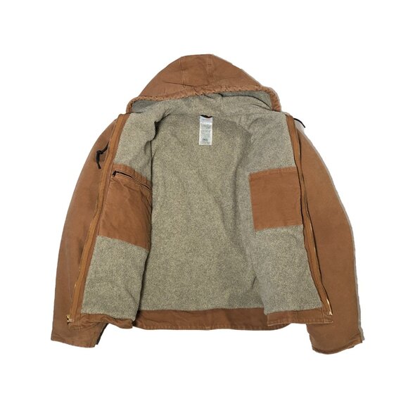 Carhartt Jacket Mens XL Sandstone Sherpa Fleece Lined Sierra Hooded Work Coat - Picture 5 of 10